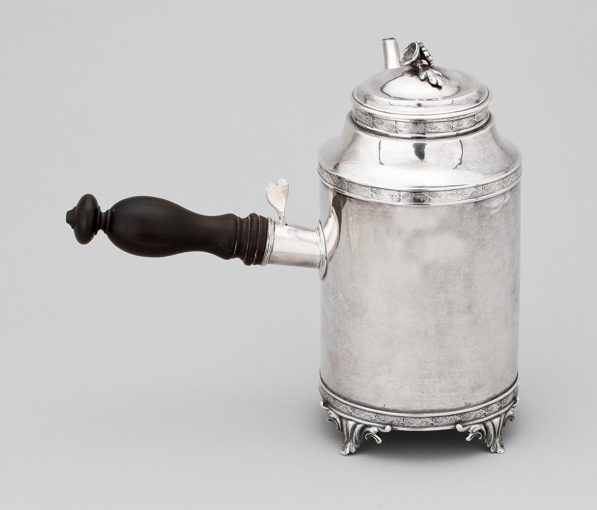 A SWEDISH SILVER COFFEE-POT, Makers mark of J. Henrik Frodell, Stockholm 1797.