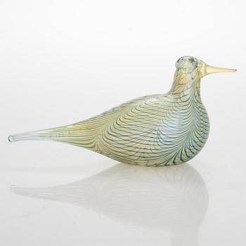 OIVA TOIKKA, An annual glass bird with its egg, year 2007, both signed O. Toikka Nuutajärvi, the egg numbered 328/750.
