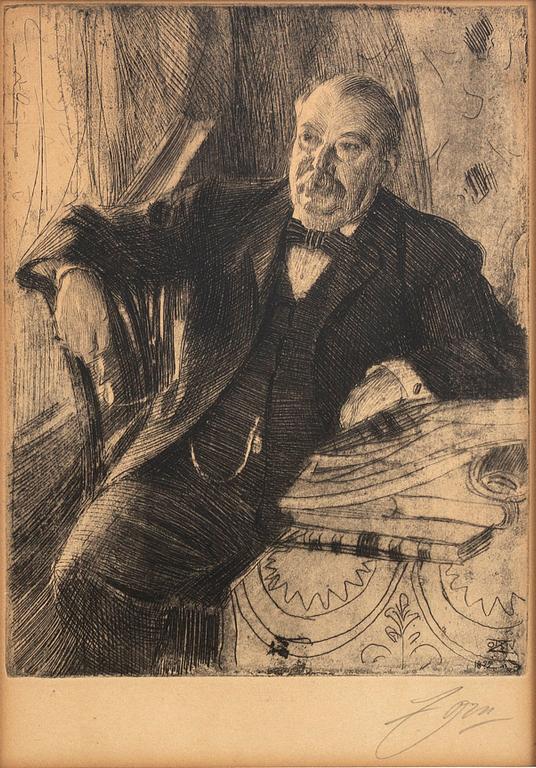 Anders Zorn, etsning, 1899, signerad.