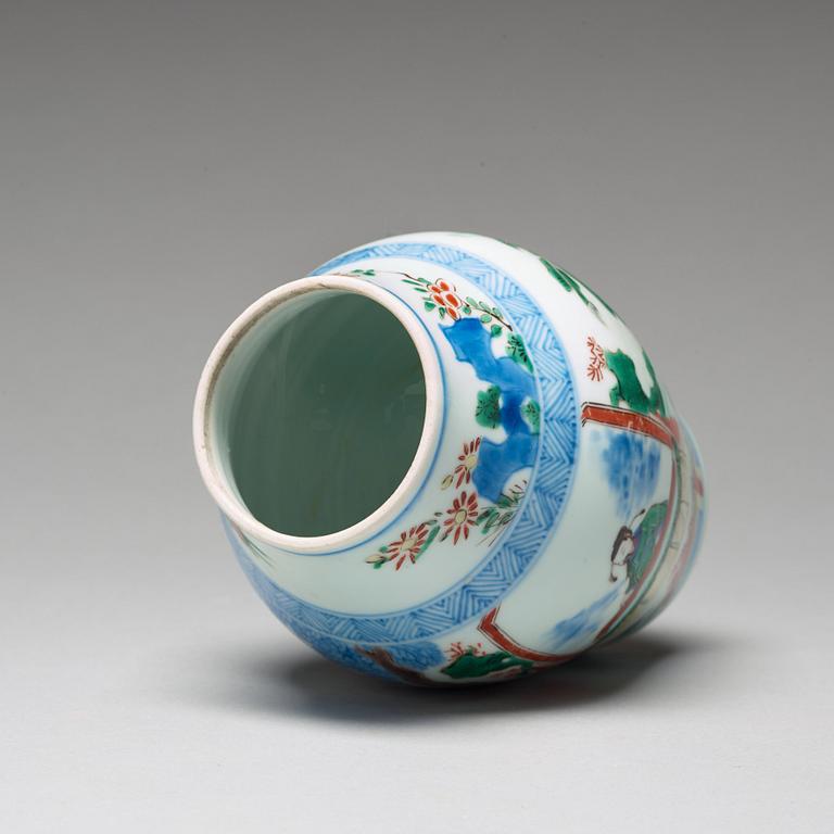 A Wucai Transitional jar, 17th Century.