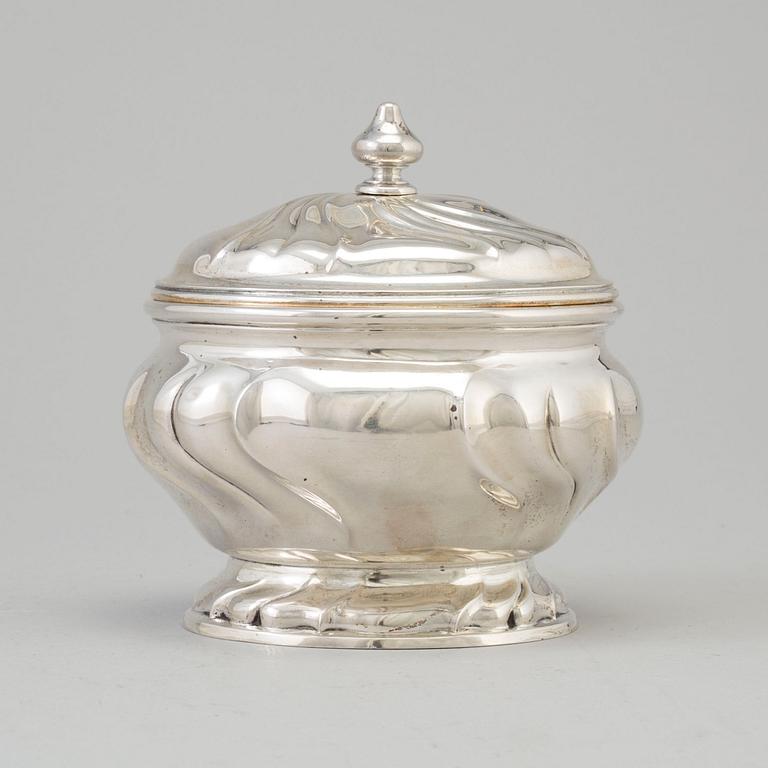 A 1926 silver sugar bowl by K Andersson, Stockholm.