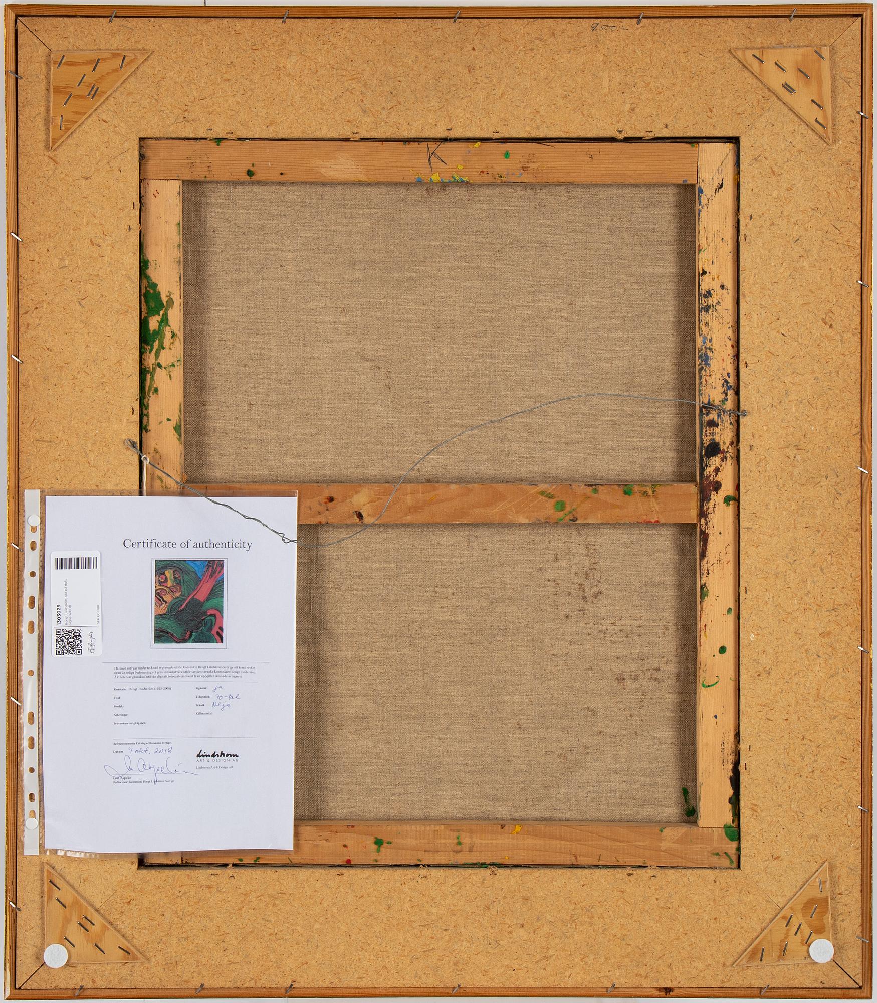 Bengt Lindström, oil on canvas, signed.