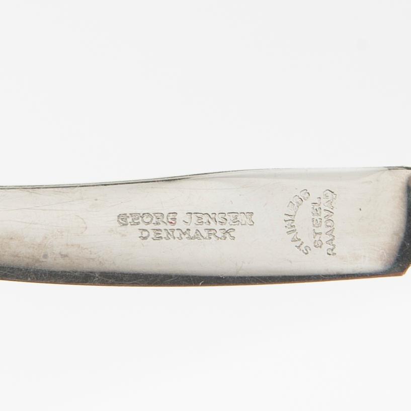 Johan Rohde, knivar 23 st + kapsylöppnare sterlingsilver  "Konge/Acorn" för Georg Jensen Danmark 1900-talets första hälft.