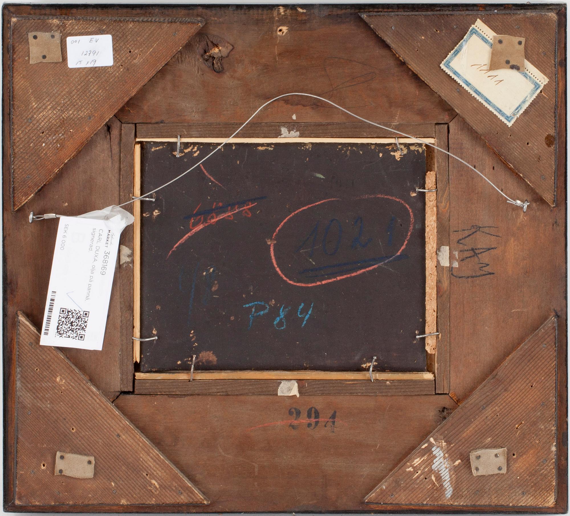 CARL DUXA, olja på pannå, signerad.