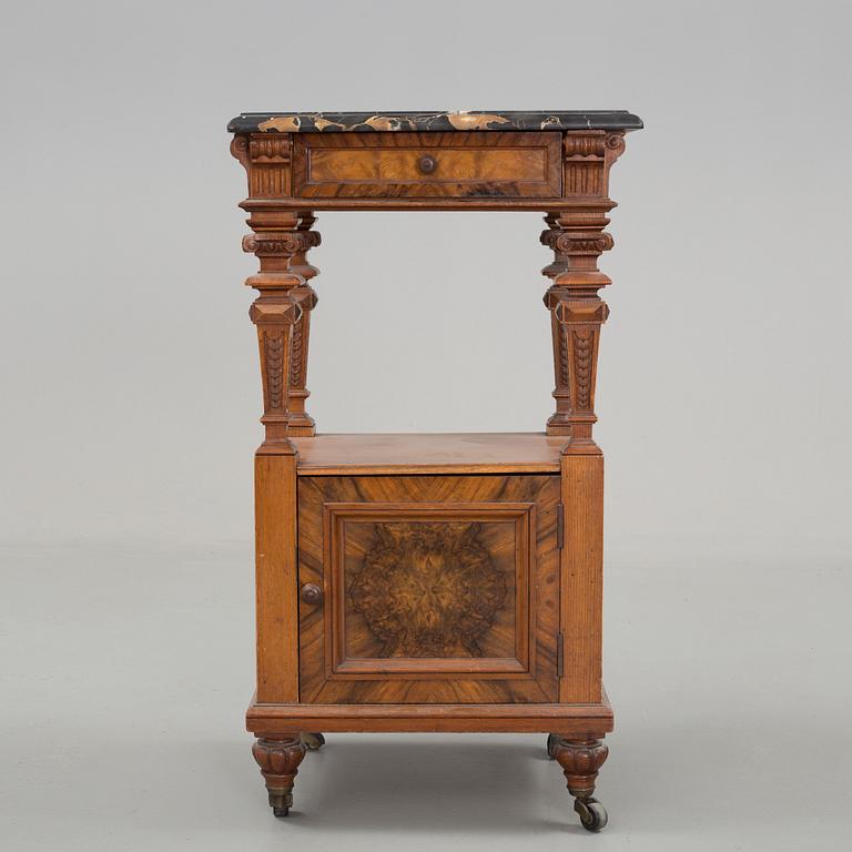 A BEDSIDE TABLE, late 19th century.