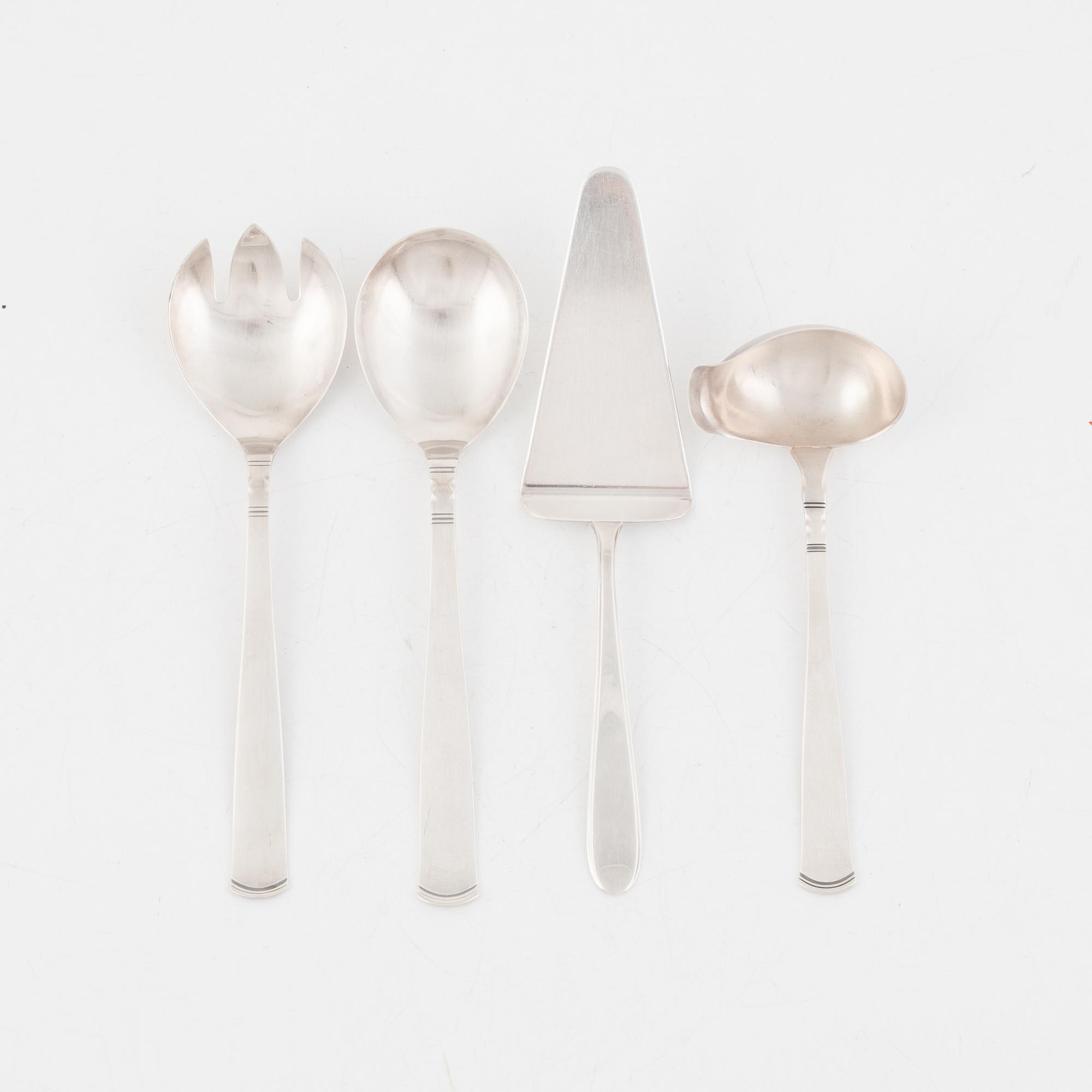 A silver cutlery set, 69 pieces "Rosenholm", GAB and 10 pieces "Flavia, Erik Fleming, Stockholm.