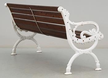 PARKBÄNK, gjuten aluminium, trä, Byarum, 1900-talets andra hälft.