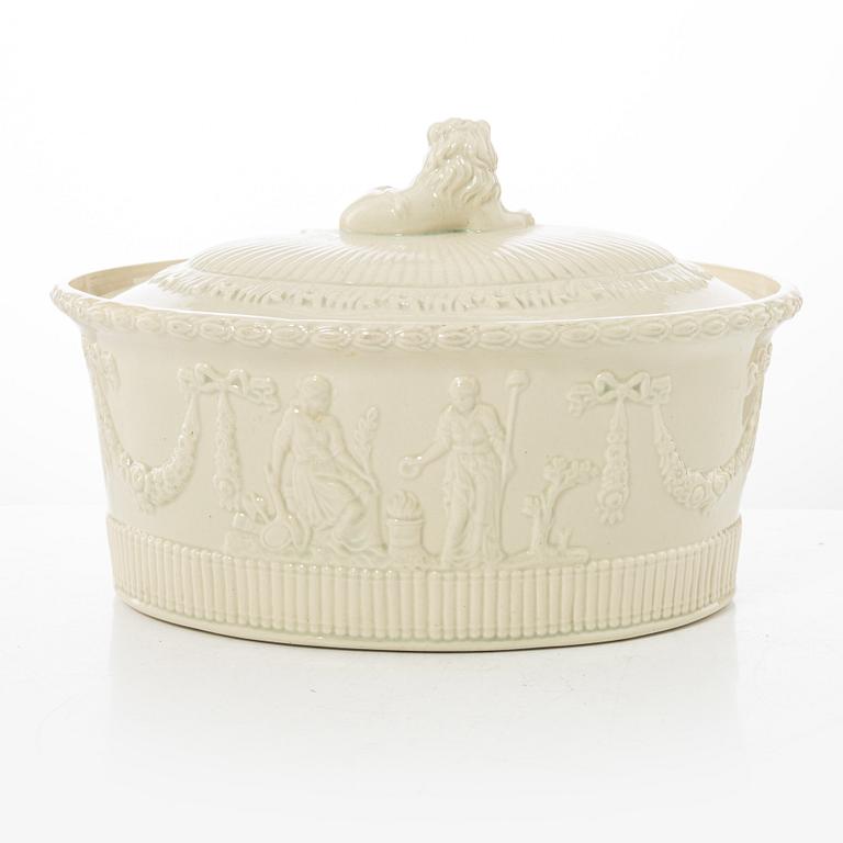 A creamware pâté terrine, Rörstrand, Sweden, first part of the 19th century.