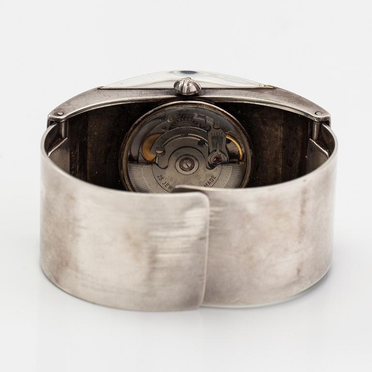 Björn Weckström, Armbandsur "Aikarauta", sterling silver, akryl. Lapponia 1976, 31 mm.