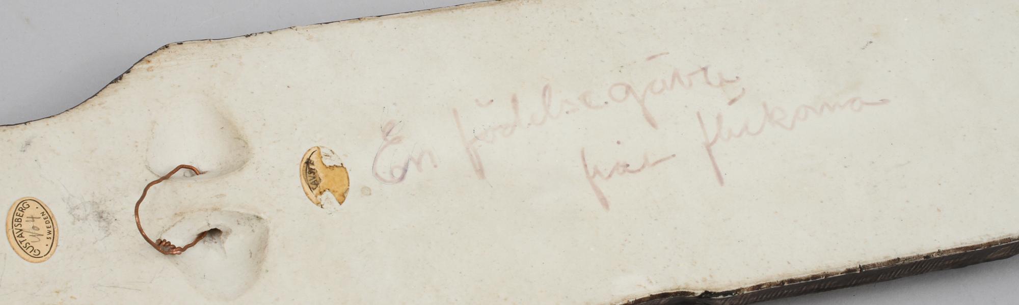 VÄGGRELIEF, stengods, Lisa Larson, Gustavsberg, 1900-talets andra hälft.