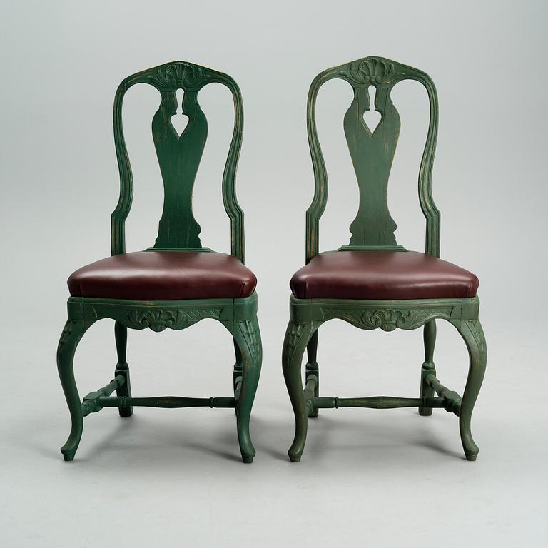 A PAIR OF CHAIRS, rococo 18th century.