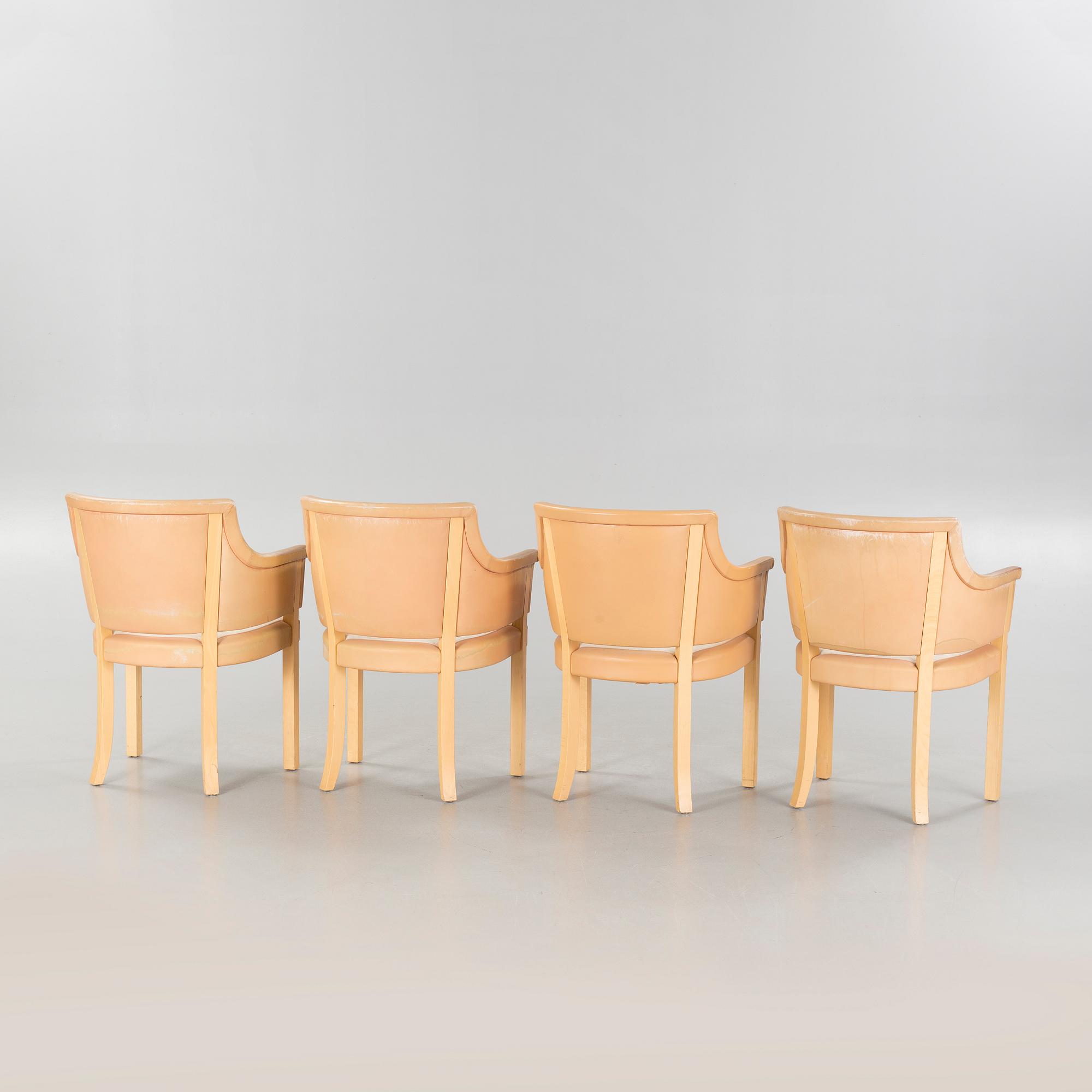 Four "Riksdagen" chairs, designed by Åke Axelsson for Gärsnäs, late 20th cenutry.