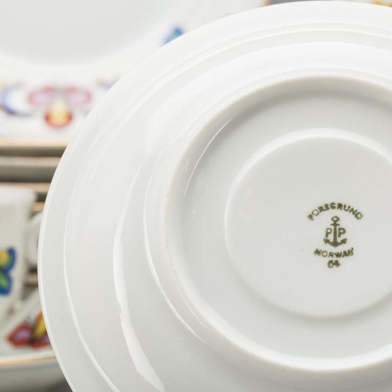 KAFFESERVIS, 18 delar, porslin, Porsgrund, Norge.