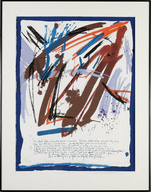 ULF LUNDELL, färglitografi, signerad och daterad 90, numrerad 98/100.