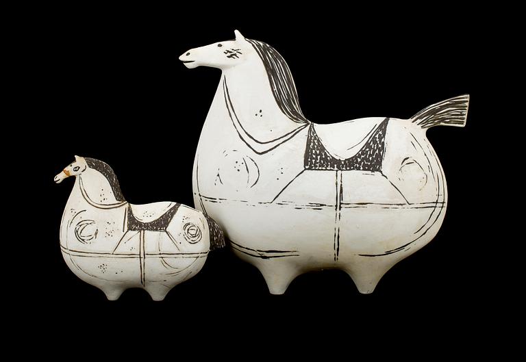 FIGURINER, 2st, stengods, "Springare", Stig Lindberg, Gustavsberg, sign.