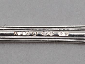 KAFFESKEDAR, 9+3 st, silver, CG Hallberg, Stockholm 1960-tal. Vikt ca 172 gram.