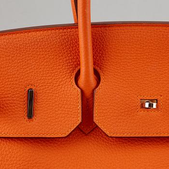 HERMÈS, Orange feu togo leather 'Birkin 35', 2015.