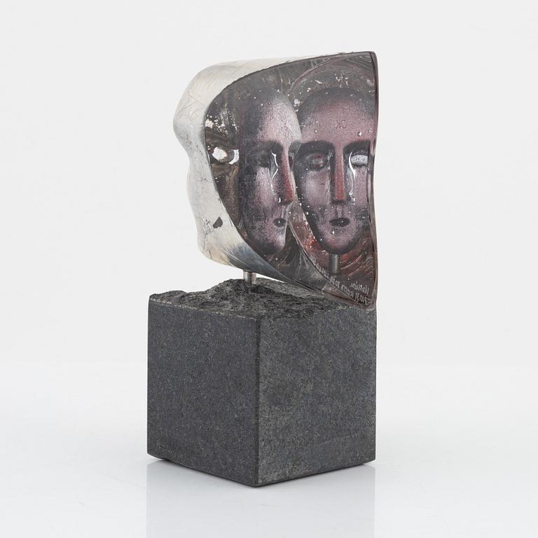 Bertil Vallien, a limited edition glass sculpture, Kosta Boda, Sweden, signed.