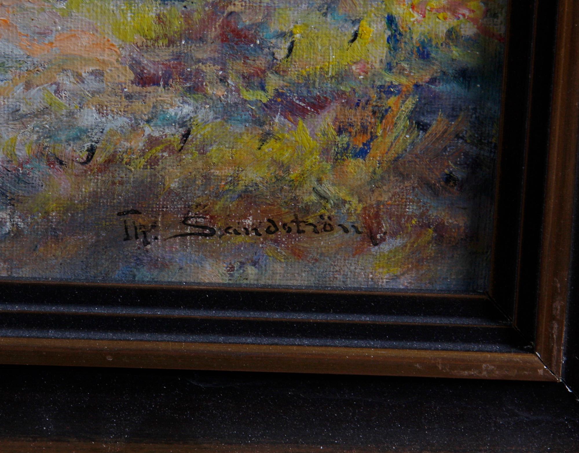 SANDSTRÖM, THERESIA. Olja på duk, sign.