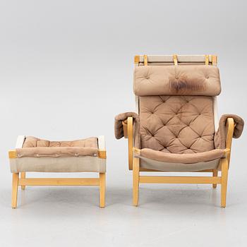 Bruno Mathsson, a 'Pernilla' armchair and ottoman, Dux.