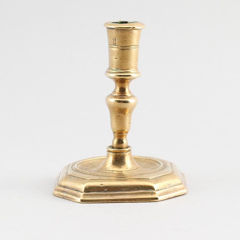 LJUSSTAKE, mässing, 1700-tal.