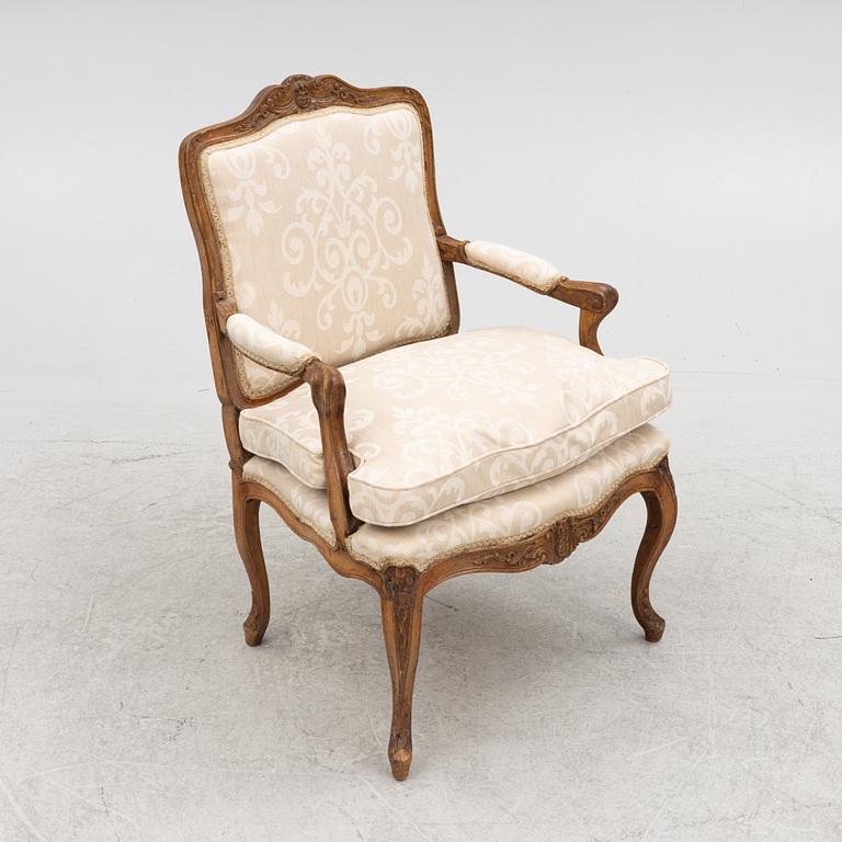 A French Louis XV chair, mid 18th Century.