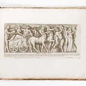 A book with classical Roman illustrations by Giovanni Pietro Bellori, etchings, dated 1693.