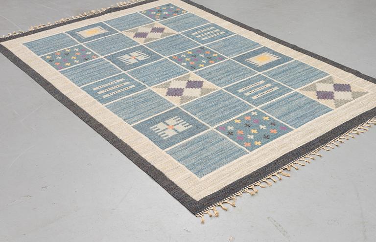 Rakel Carlander, a carpet, flat weave, ca 247 x 168 cm, signed RC.