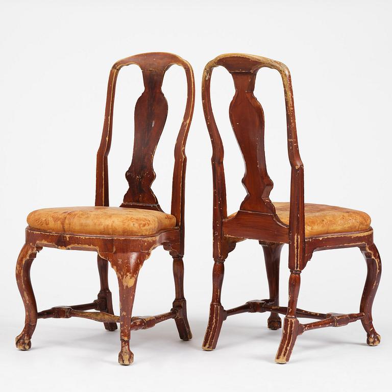 Stolar, tolv stycken, Stockholmsarbeten, 1700-talets mitt, Rokoko.