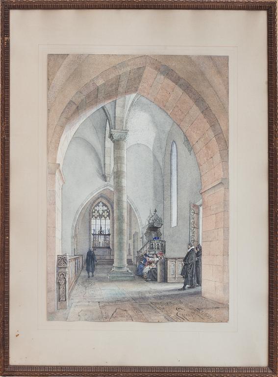 JOHAN KAHL, akvarell, signerad och daterad 1886.