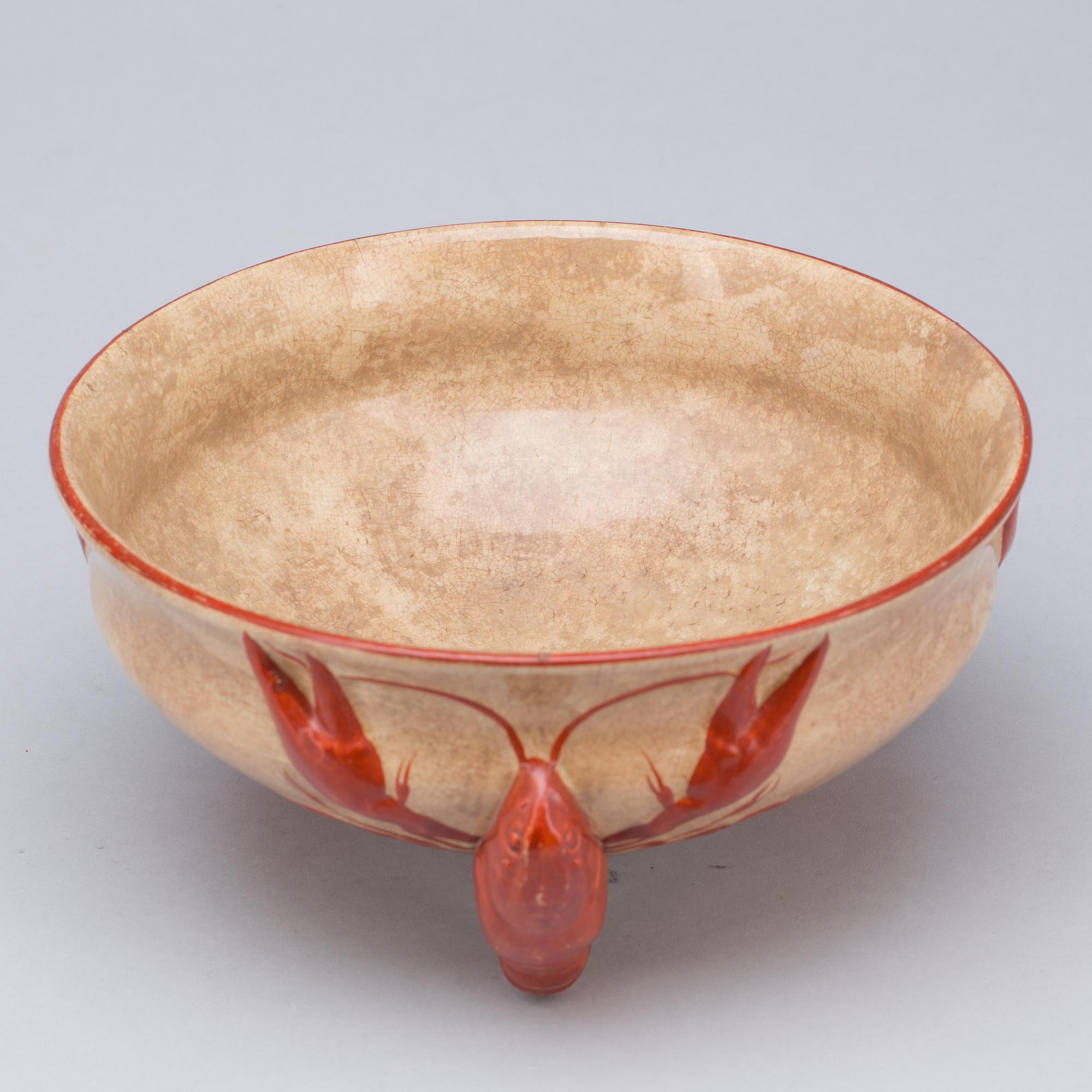 KRÄFTSKÅL, flintgods, Rörstrand. Tidigt 1900-tal.