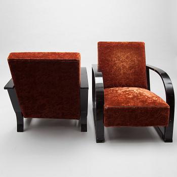 FÅTÖLJER, ett par, art deco, 1930-tal.