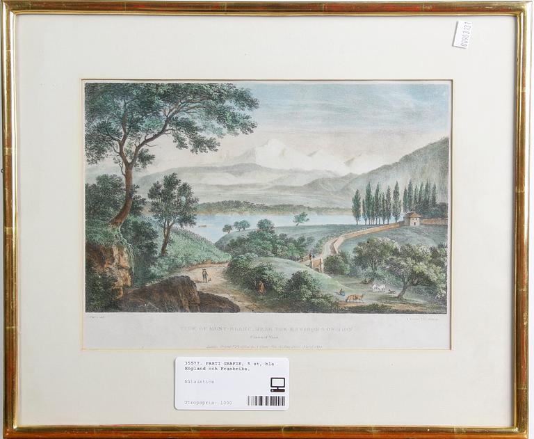 PARTI GRAFIK, 5 st, bla England och Frankrike.