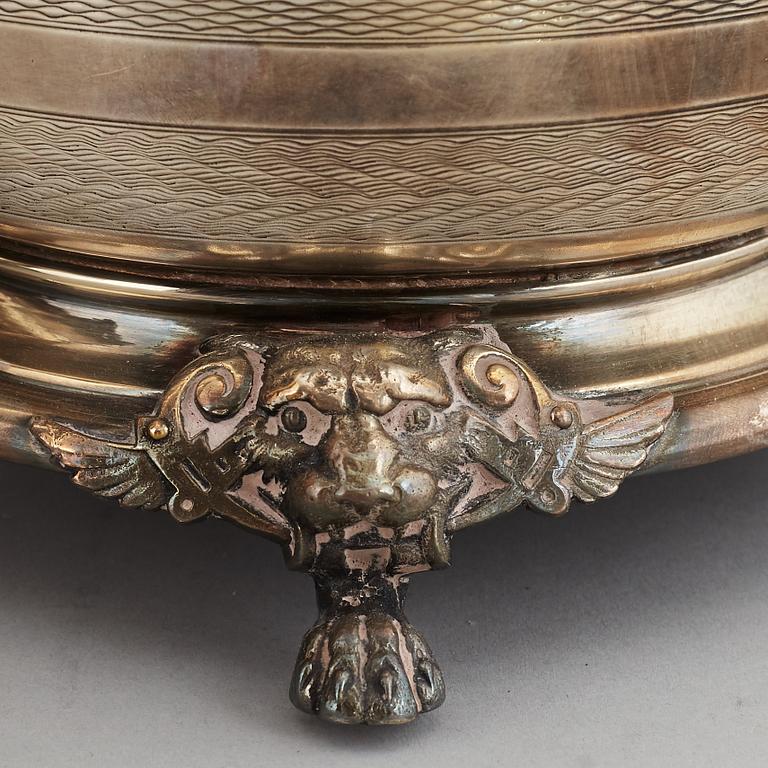 A pair of silver plate wine coolers, 20th Century.