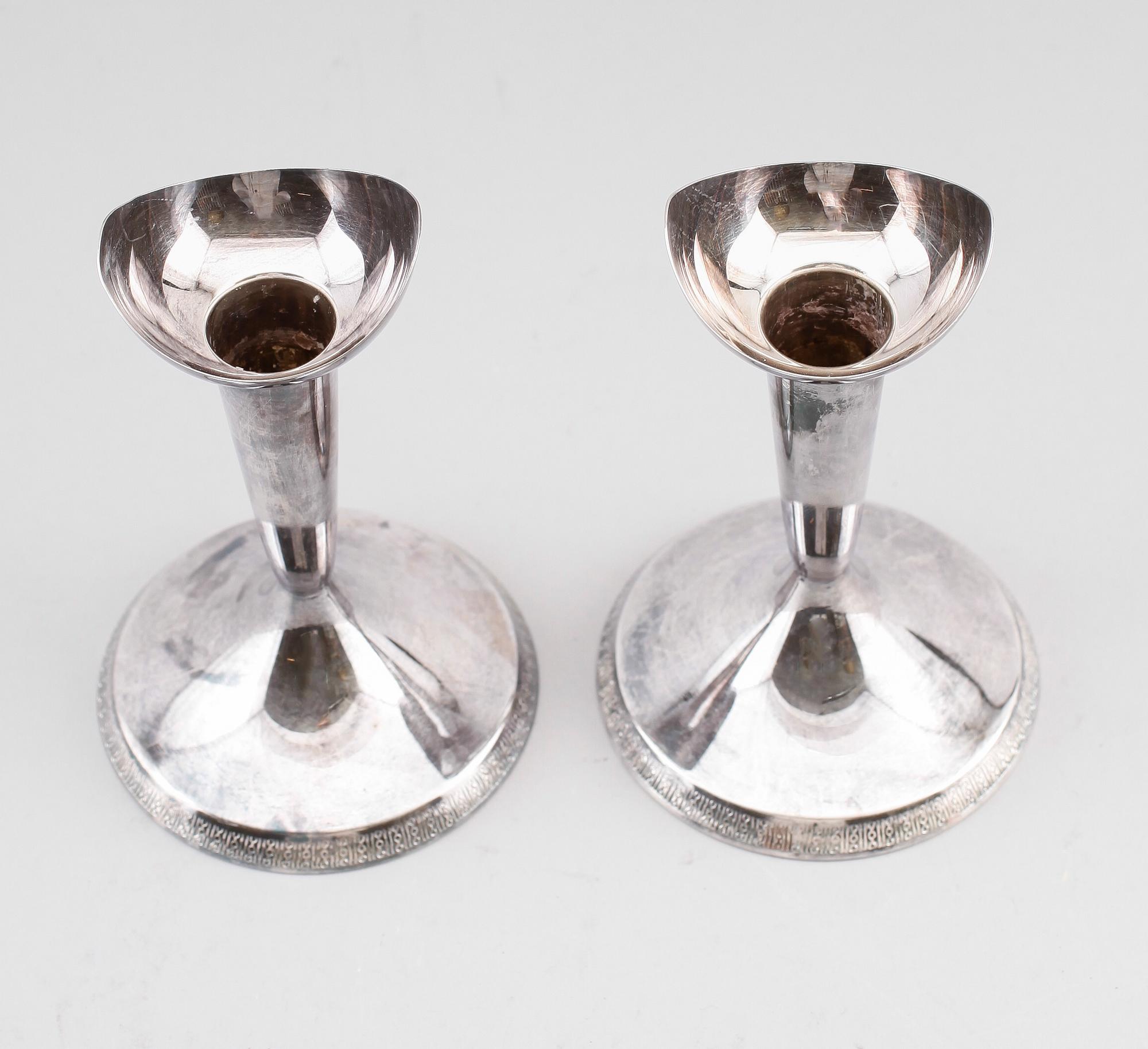 LJUSSTAKAR, 1 par, silver, GAB, Stockholm 1964.