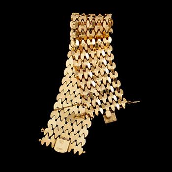 ARMBAND, 18 k guld, fantasilänk, vikt ca 55 g.