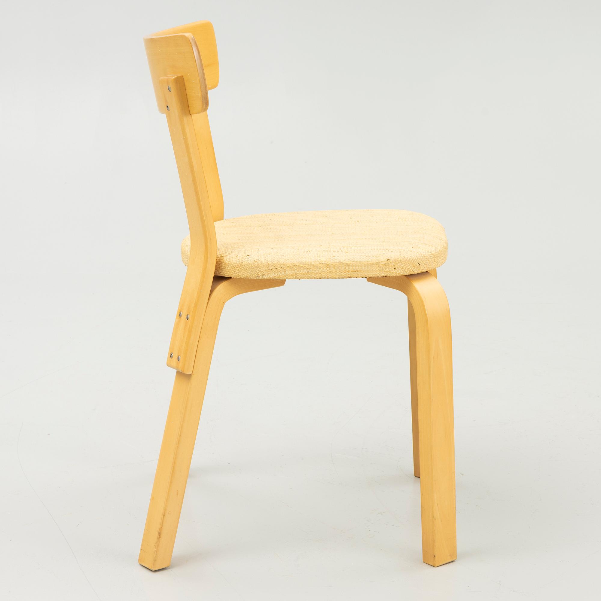 Alvar Aalto, chairs, 4 pcs, model 69, Artek, Finland, second half of the 20th century.