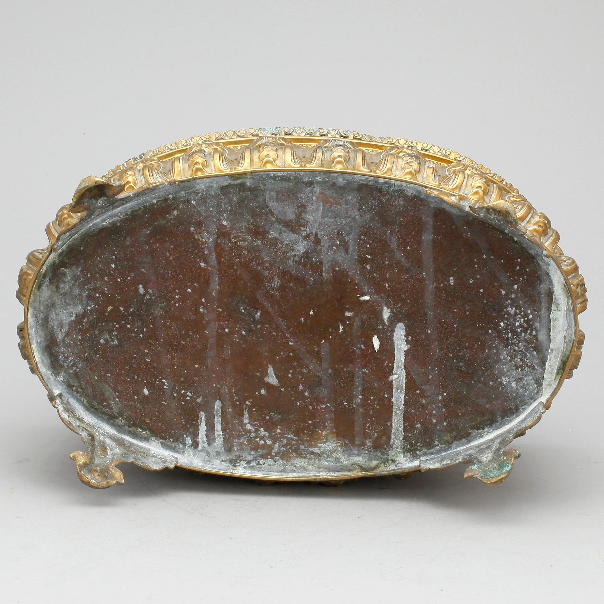 JARDINIERE, mässing, nygotik, 1800-talets mitt.
