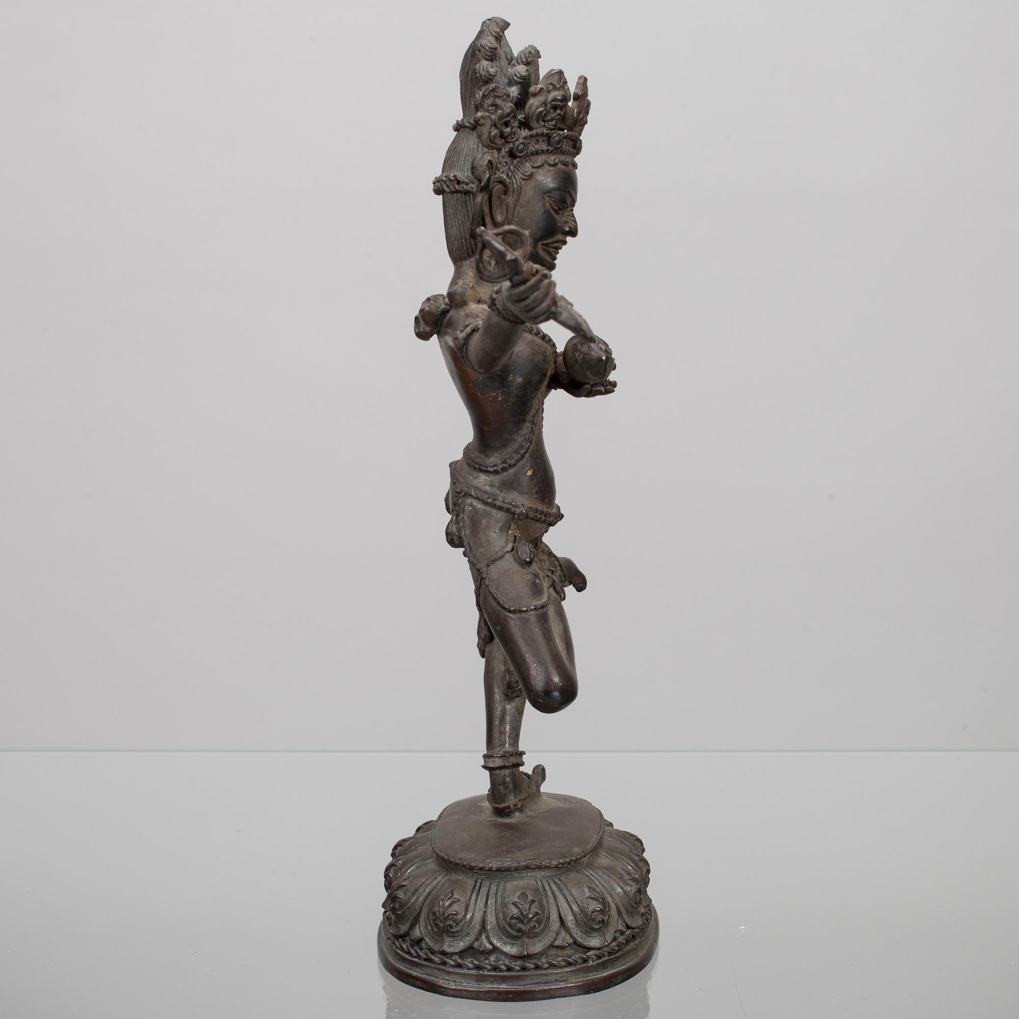 SKULPTUR, patinerad mässing, Tibet 1900-talets senare hälft.