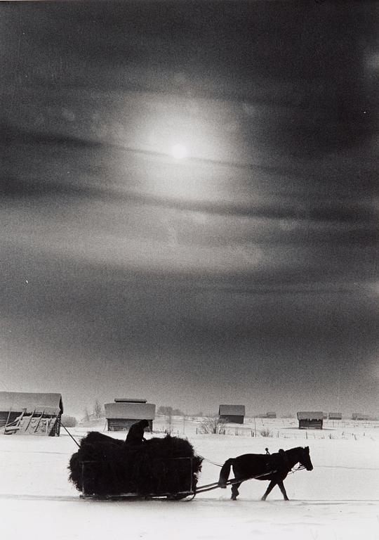 Sune Jonsson, "Hemkörning av hö, Övertorneå, Norrbotten, 1966".
