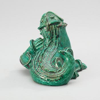 A Wilhelm Kåge stoneware figure of a dragon, Gustavsberg 1940's.