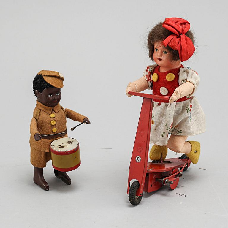 Two circa mid 20th century mechanical toys by Schuco and Fewo, Germany.