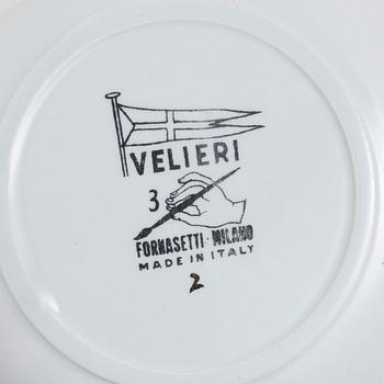 PARTI KERAMIK, 8 st, flintgods, Fornasetti, Italien, 1900-talets mitt.