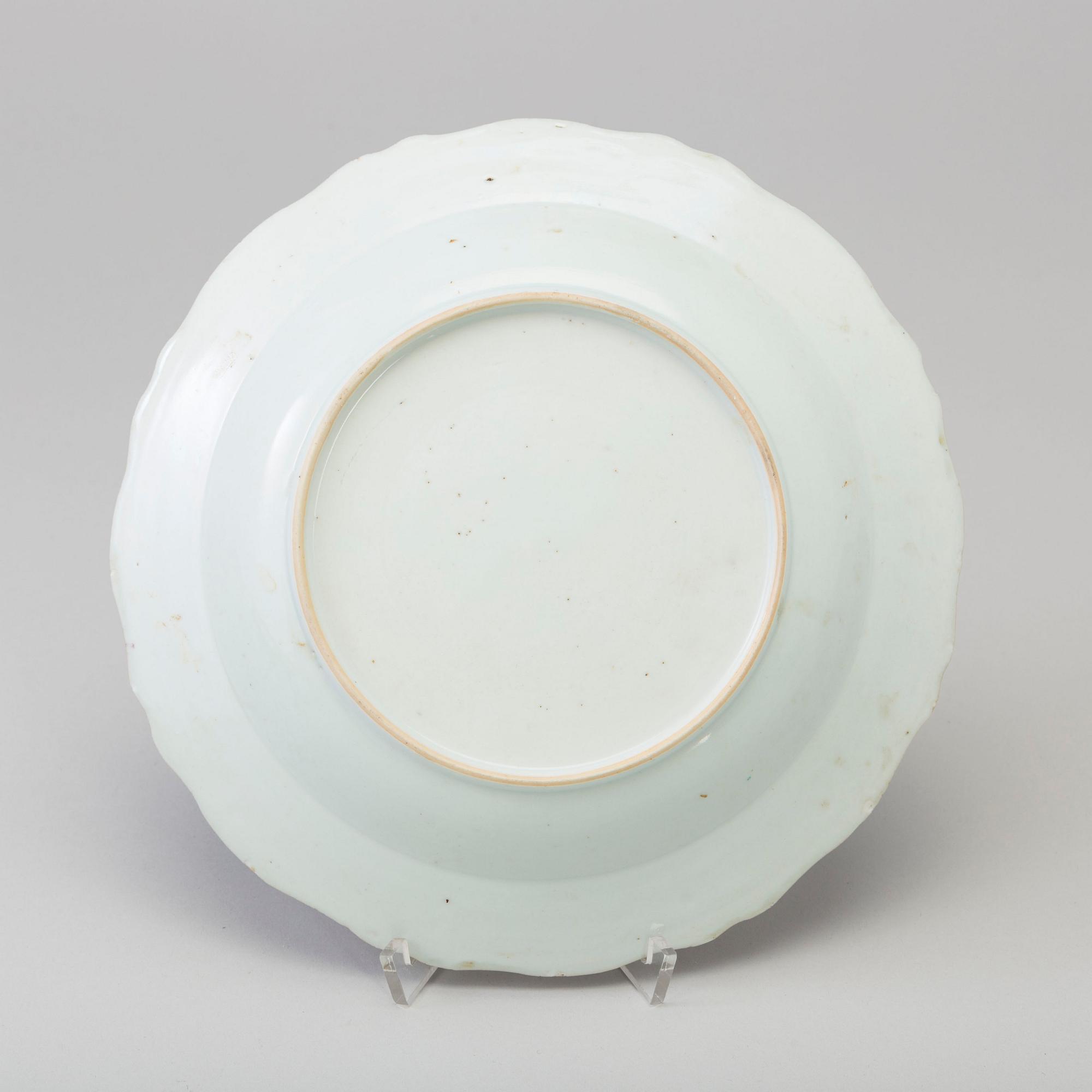 Five famille rose export porcelain soup plates, Qing dynasty, Qianlong (1736-95).
