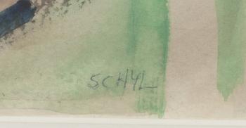JULES SCHYL, akvarell, signerad.