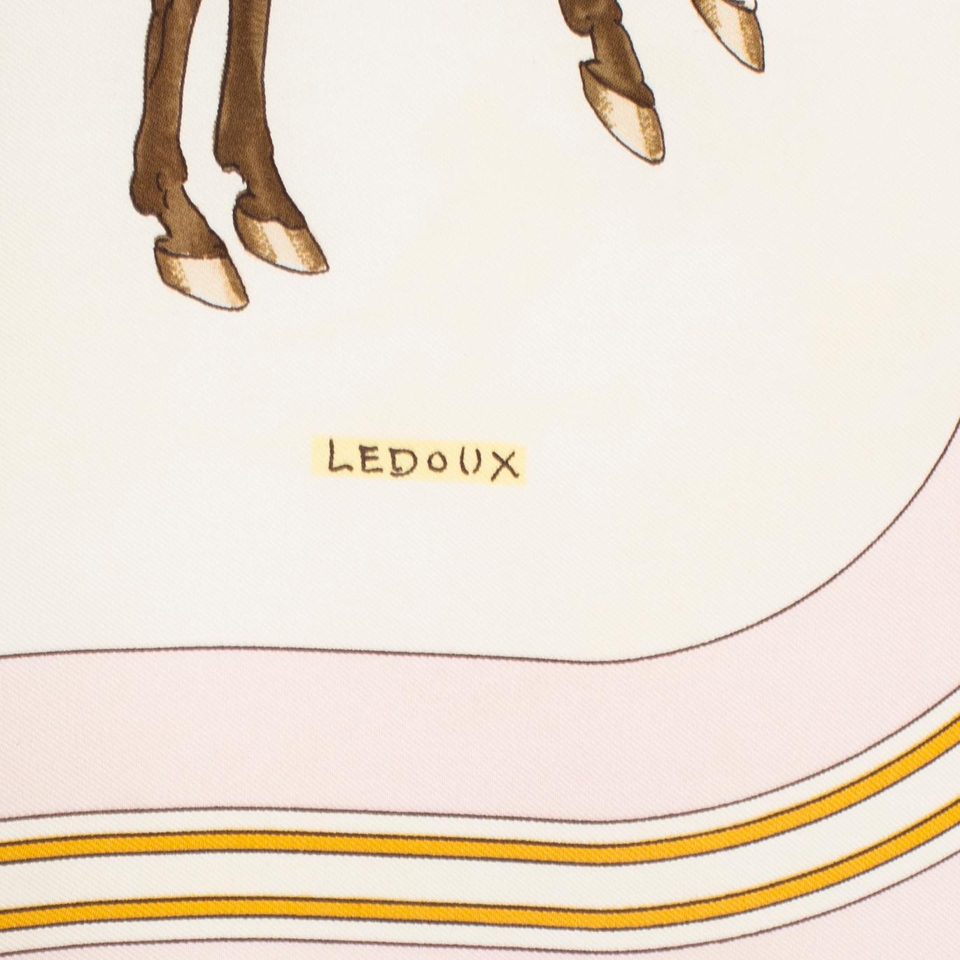 HERMÈS, scarf, "Coach & Sadle", Philippe LeDoux, original issue 1976.