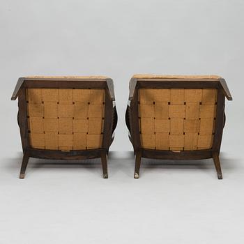 A pair of 1930s armchairs, manufacturer Paul Boman, Finland.