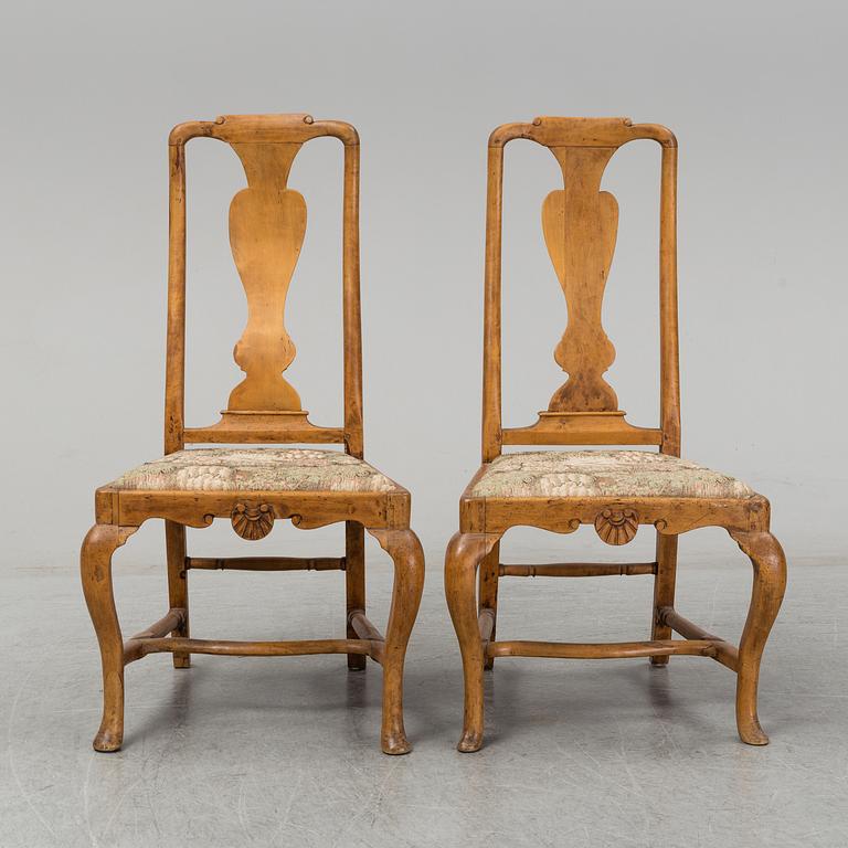 A pair of 18th century chairs.