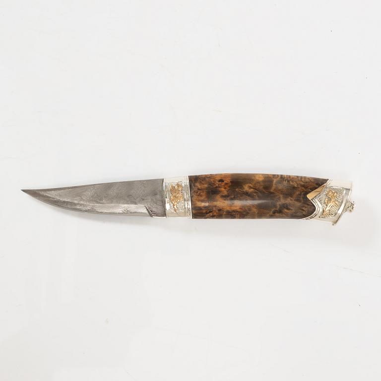 Knife-Jocke, (Jan Olsson), Sörböle, knife in sheath. signed.