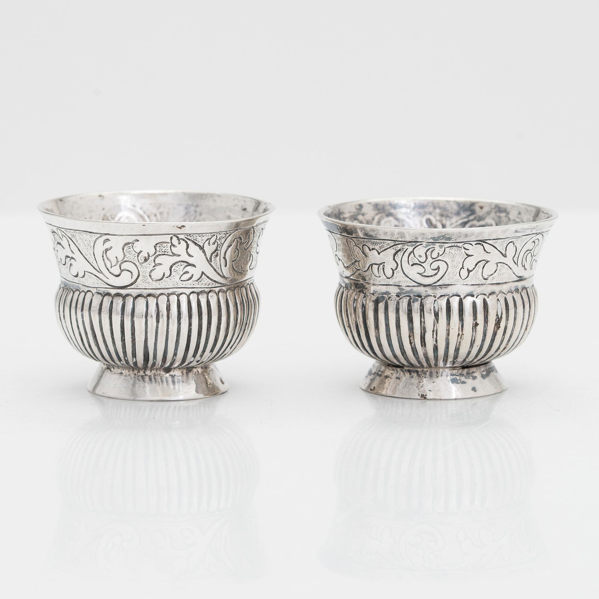 Grigori Ivanov Serebrianikov, tsarkka, pari, hopeaa, Moskova, Venäjä 1745.